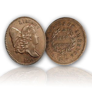 U.S. Coinage Liberty Cap Right Half Cent