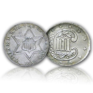 U.S. Coinage Three Cent Silver type 2
